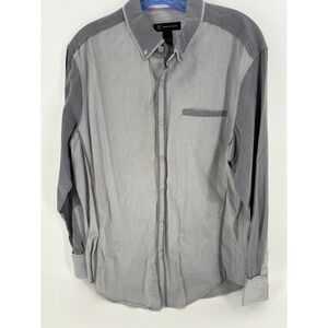 INC International Concepts Mens L Gray Long Sleeve Button Down Shirt